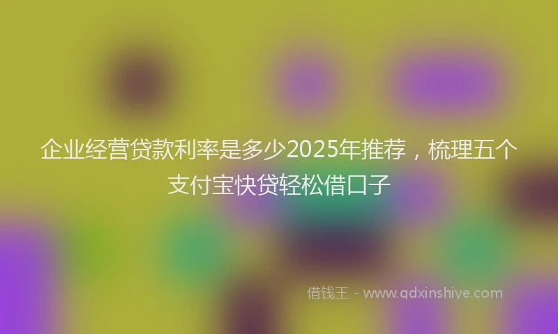企业经营贷款利率是多少2025年推荐，梳理五个支付宝快贷轻松借口子