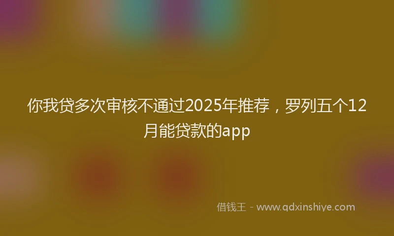 你我贷多次审核不通过2025年推荐，罗列五个12月能贷款的app