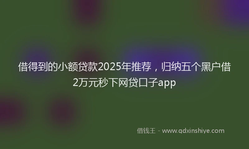 借得到的小额贷款2025年推荐，归纳五个黑户借2万元秒下网贷口子app