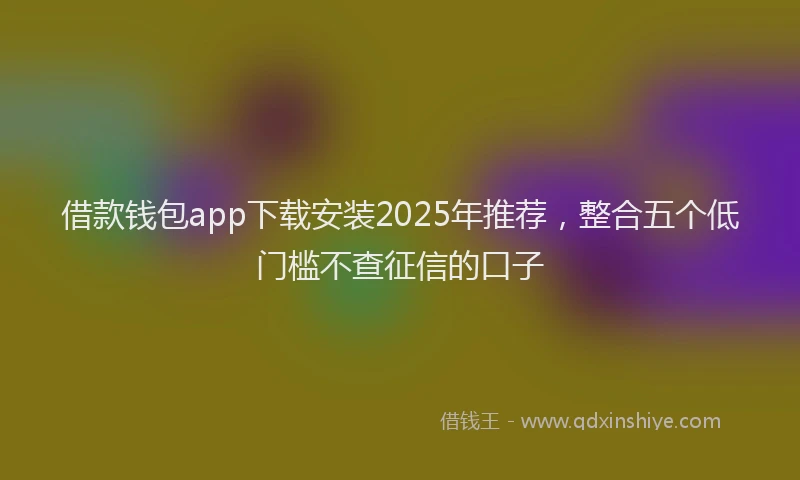 借款钱包app下载安装2025年推荐，整合五个低门槛不查征信的口子