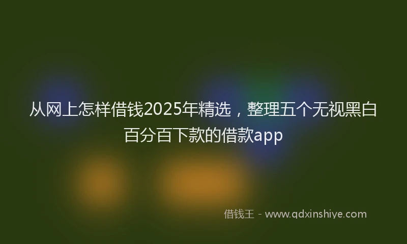 从网上怎样借钱2025年精选，整理五个无视黑白百分百下款的借款app