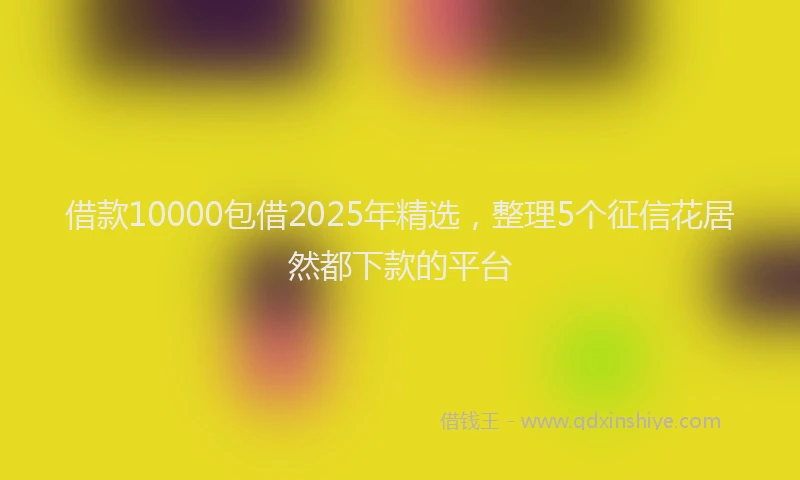 借款10000包借2025年精选，整理5个征信花居然都下款的平台