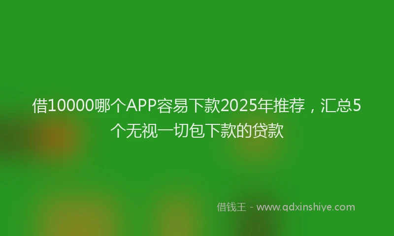 借10000哪个APP容易下款2025年推荐，汇总5个无视一切包下款的贷款