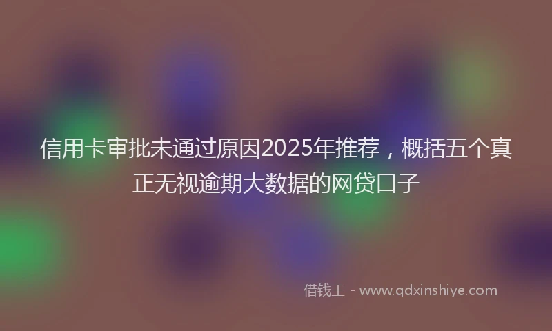 信用卡审批未通过原因2025年推荐，概括五个真正无视逾期大数据的网贷口子