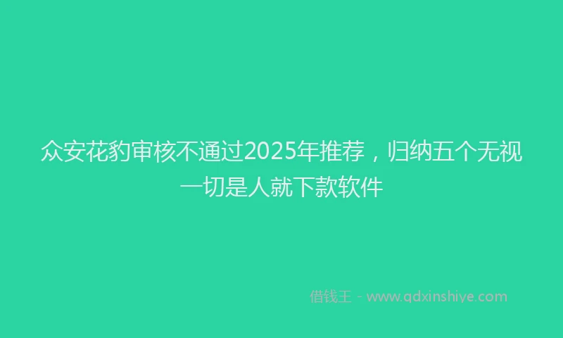 众安花豹审核不通过2025年推荐，归纳五个无视一切是人就下款软件