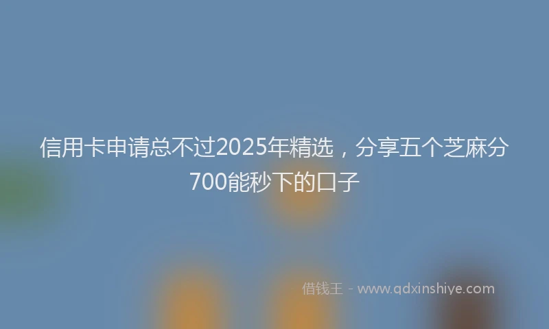 信用卡申请总不过2025年精选，分享五个芝麻分700能秒下的口子