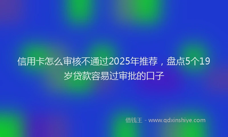信用卡怎么审核不通过2025年推荐，盘点5个19岁贷款容易过审批的口子