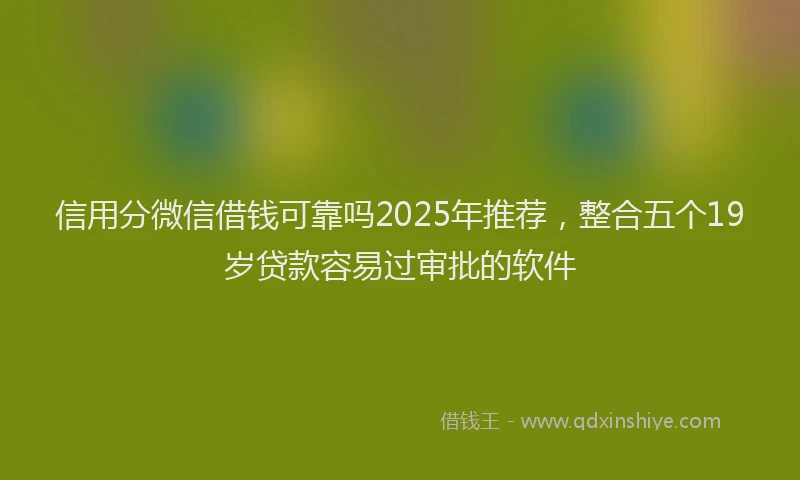 信用分微信借钱可靠吗2025年推荐，整合五个19岁贷款容易过审批的软件