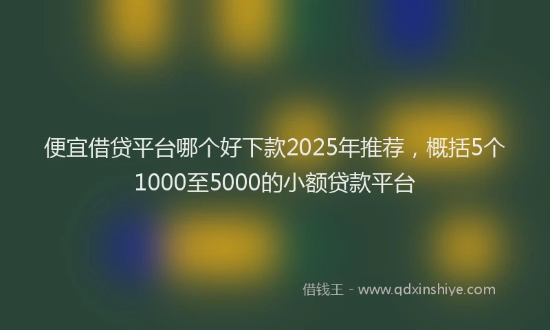 便宜借贷平台哪个好下款2025年推荐，概括5个1000至5000的小额贷款平台