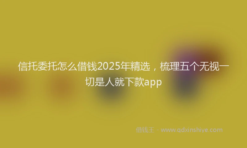 信托委托怎么借钱2025年精选，梳理五个无视一切是人就下款app