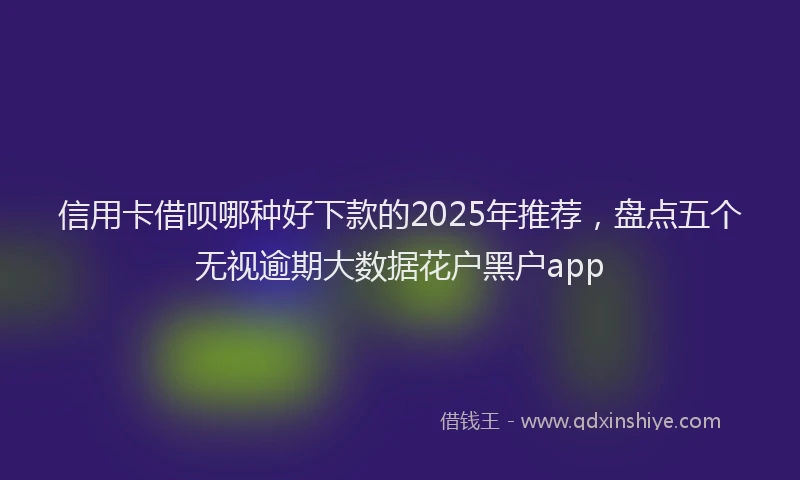 信用卡借呗哪种好下款的2025年推荐，盘点五个无视逾期大数据花户黑户app