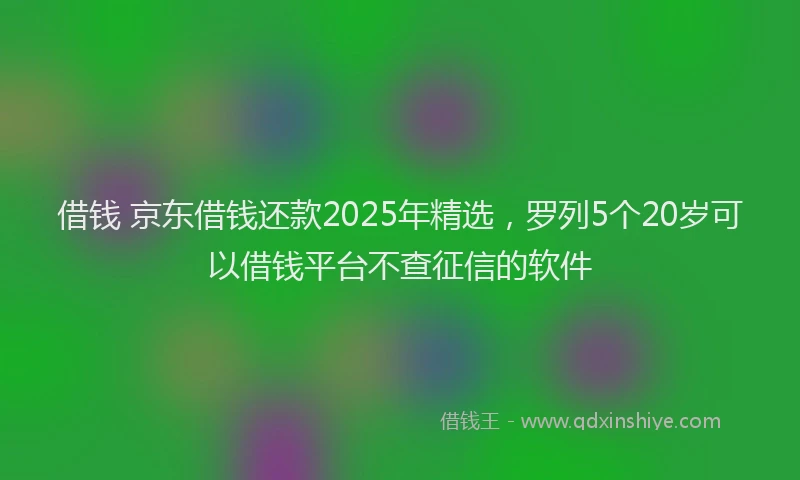 借钱 京东借钱还款2025年精选，罗列5个20岁可以借钱平台不查征信的软件