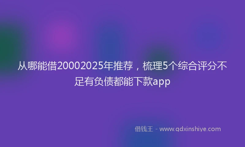 从哪能借20002025年推荐，梳理5个综合评分不足有负债都能下款app