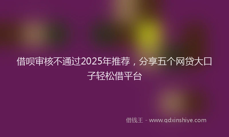 借呗审核不通过2025年推荐，分享五个网贷大口子轻松借平台
