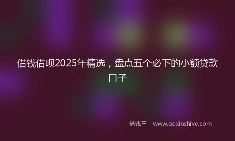 借钱借呗2025年精选，盘点五个必下的小额贷款口子