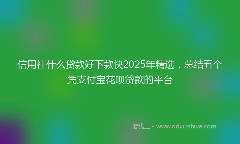 信用社什么贷款好下款快2025年精选，总结五个凭支付宝花呗贷款的平台