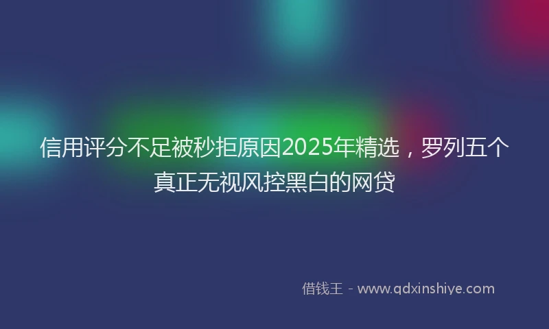 信用评分不足被秒拒原因2025年精选，罗列五个真正无视风控黑白的网贷