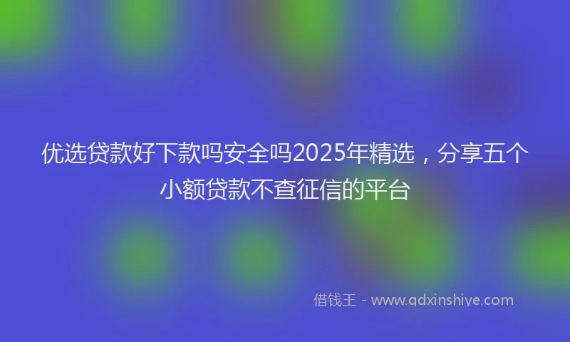 优选贷款好下款吗安全吗2025年精选，分享五个小额贷款不查征信的平台