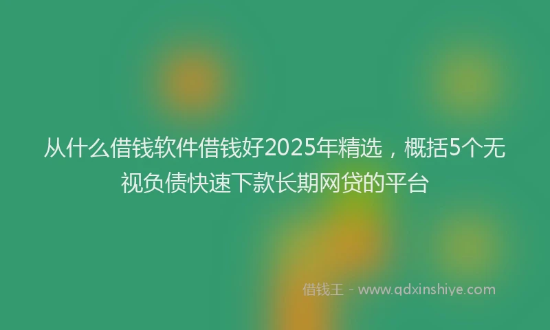 从什么借钱软件借钱好2025年精选，概括5个无视负债快速下款长期网贷的平台