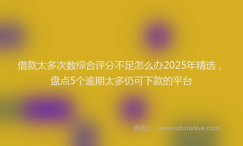 借款太多次数综合评分不足怎么办2025年精选，盘点5个逾期太多仍可下款的平台