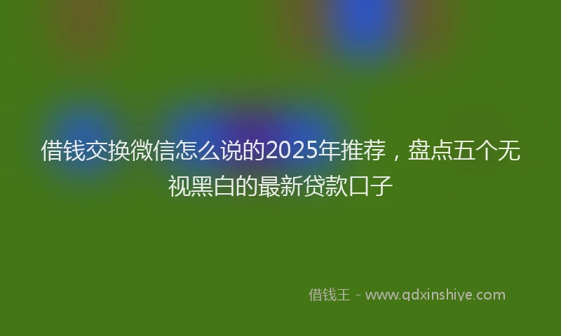 借钱交换微信怎么说的2025年推荐，盘点五个无视黑白的最新贷款口子
