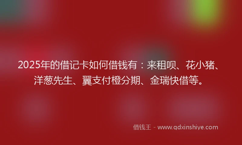 2025年的借记卡如何借钱有：来租呗、花小猪、洋葱先生、翼支付橙分期、金瑞快借等。