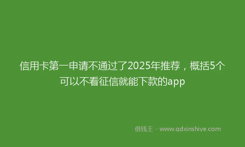 信用卡第一申请不通过了2025年推荐，概括5个可以不看征信就能下款的app