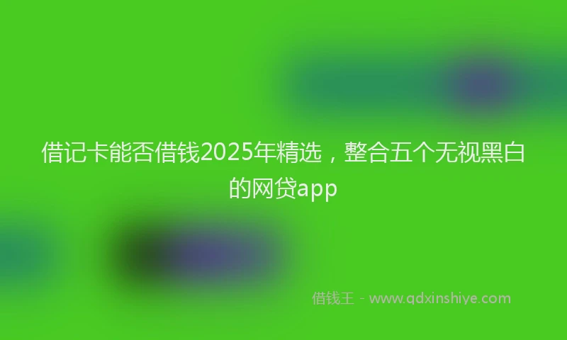 借记卡能否借钱2025年精选，整合五个无视黑白的网贷app