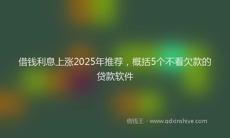 借钱利息上涨2025年推荐，概括5个不看欠款的贷款软件