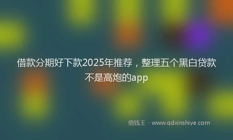 借款分期好下款2025年推荐，整理五个黑白贷款不是高炮的app