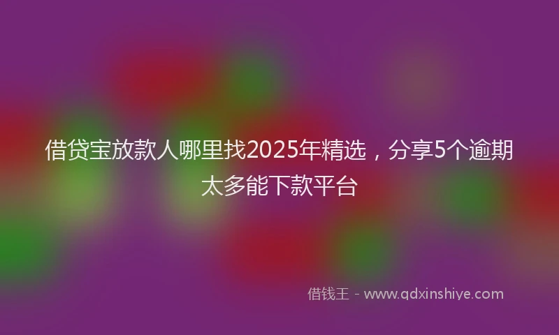 借贷宝放款人哪里找2025年精选，分享5个逾期太多能下款平台