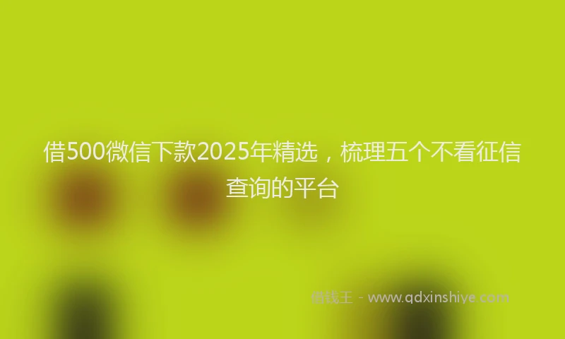 借500微信下款2025年精选，梳理五个不看征信查询的平台