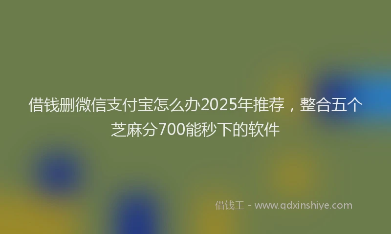 借钱删微信支付宝怎么办2025年推荐，整合五个芝麻分700能秒下的软件