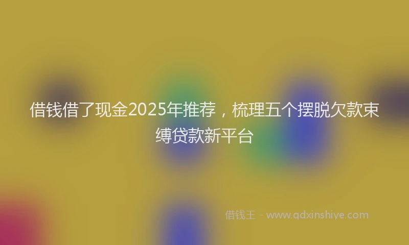 借钱借了现金2025年推荐，梳理五个摆脱欠款束缚贷款新平台