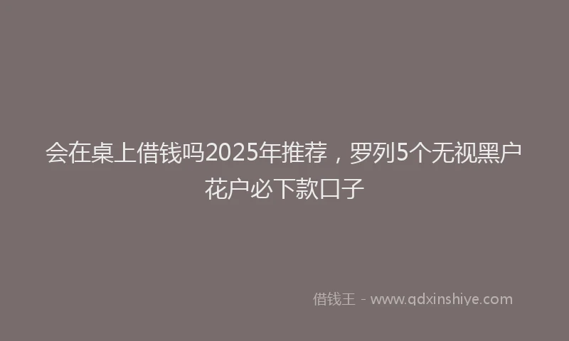 会在桌上借钱吗2025年推荐，罗列5个无视黑户花户必下款口子