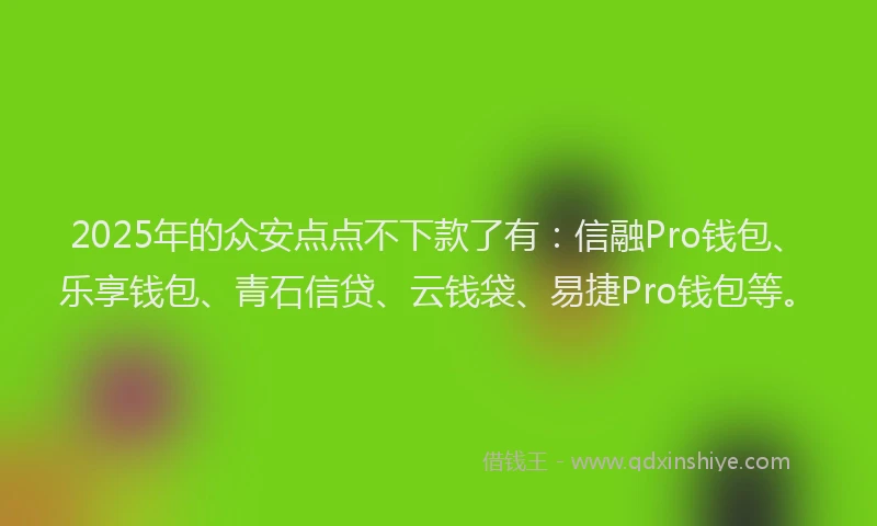 2025年的众安点点不下款了有：信融Pro钱包、乐享钱包、青石信贷、云钱袋、易捷Pro钱包等。