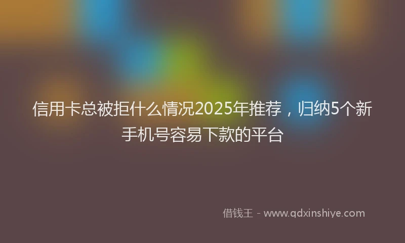 信用卡总被拒什么情况2025年推荐，归纳5个新手机号容易下款的平台