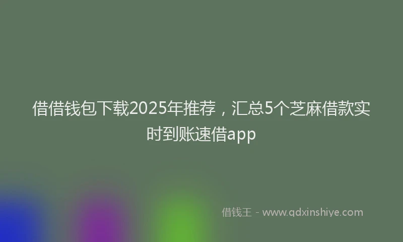 借借钱包下载2025年推荐，汇总5个芝麻借款实时到账速借app