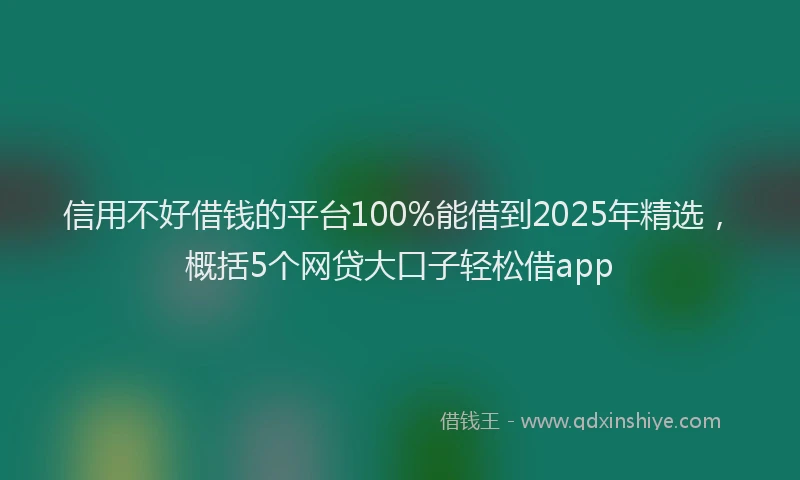信用不好借钱的平台100%能借到2025年精选，概括5个网贷大口子轻松借app
