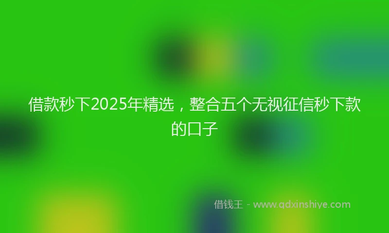 借款秒下2025年精选，整合五个无视征信秒下款的口子