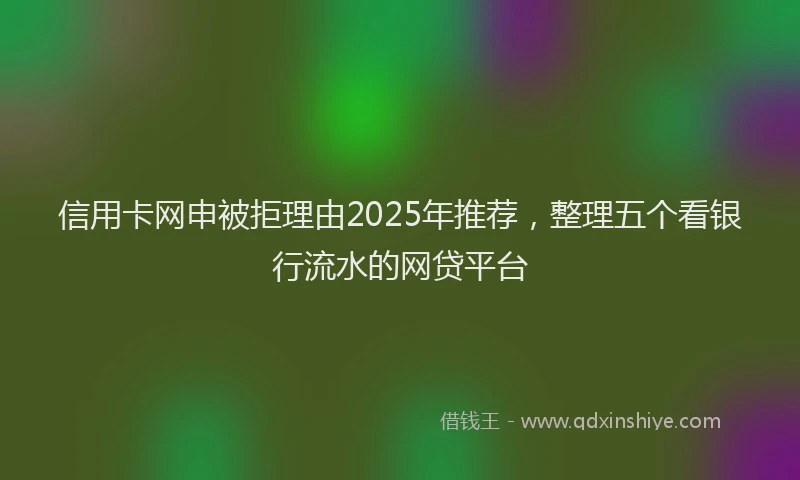 信用卡网申被拒理由2025年推荐，整理五个看银行流水的网贷平台