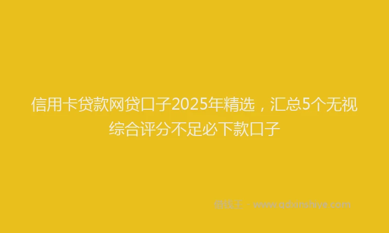 信用卡贷款网贷口子2025年精选，汇总5个无视综合评分不足必下款口子