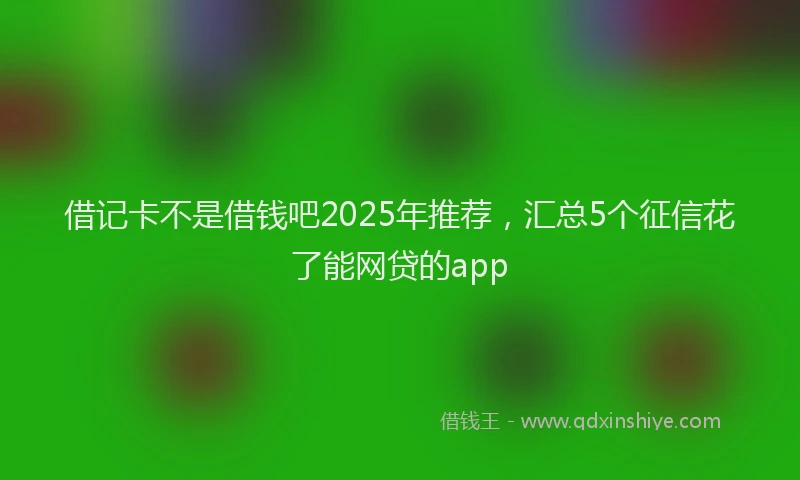 借记卡不是借钱吧2025年推荐，汇总5个征信花了能网贷的app