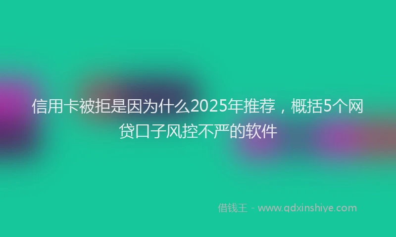 信用卡被拒是因为什么2025年推荐，概括5个网贷口子风控不严的软件