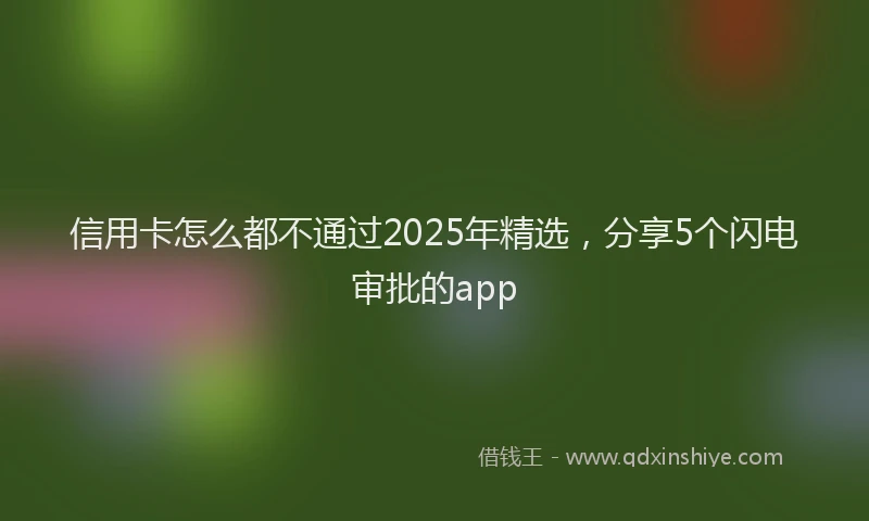 信用卡怎么都不通过2025年精选，分享5个闪电审批的app