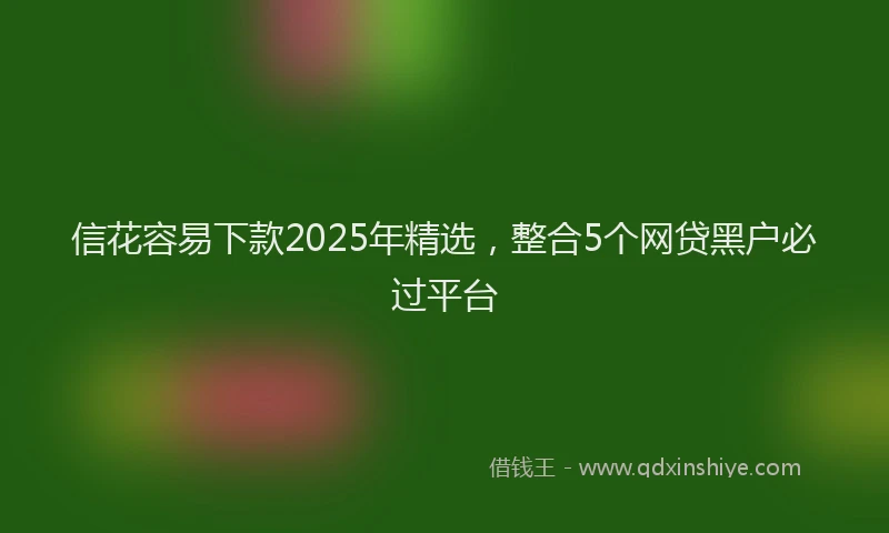 信花容易下款2025年精选，整合5个网贷黑户必过平台