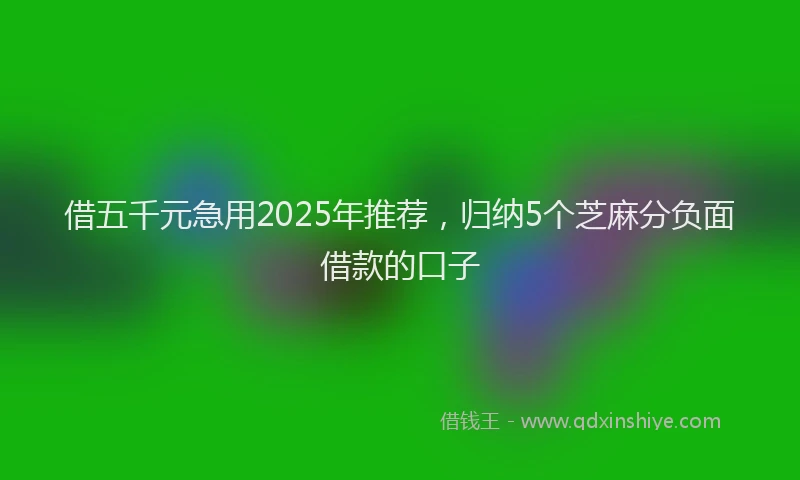 借五千元急用2025年推荐，归纳5个芝麻分负面借款的口子