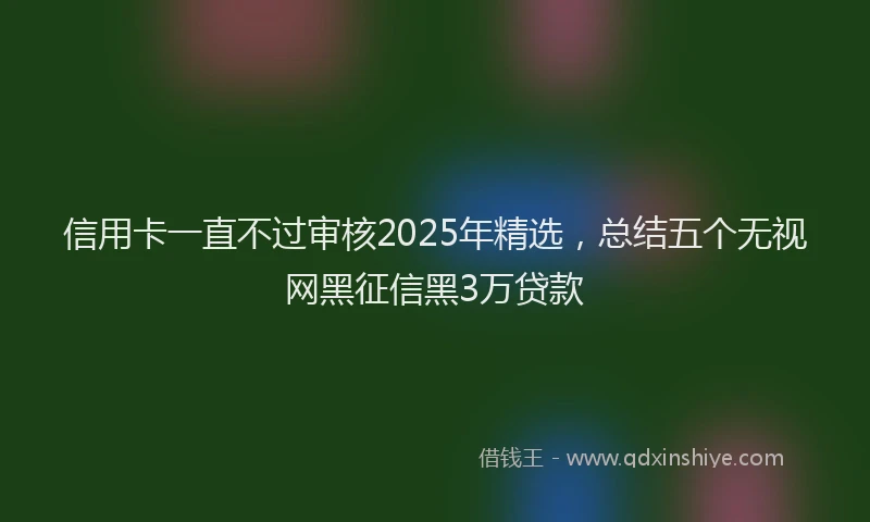 信用卡一直不过审核2025年精选，总结五个无视网黑征信黑3万贷款