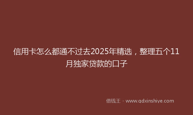 信用卡怎么都通不过去2025年精选，整理五个11月独家贷款的口子