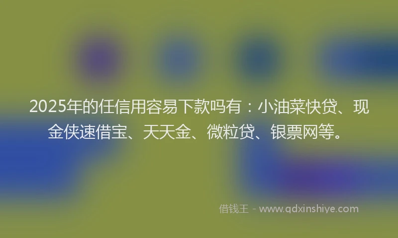 2025年的任信用容易下款吗有：小油菜快贷、现金侠速借宝、天天金、微粒贷、银票网等。